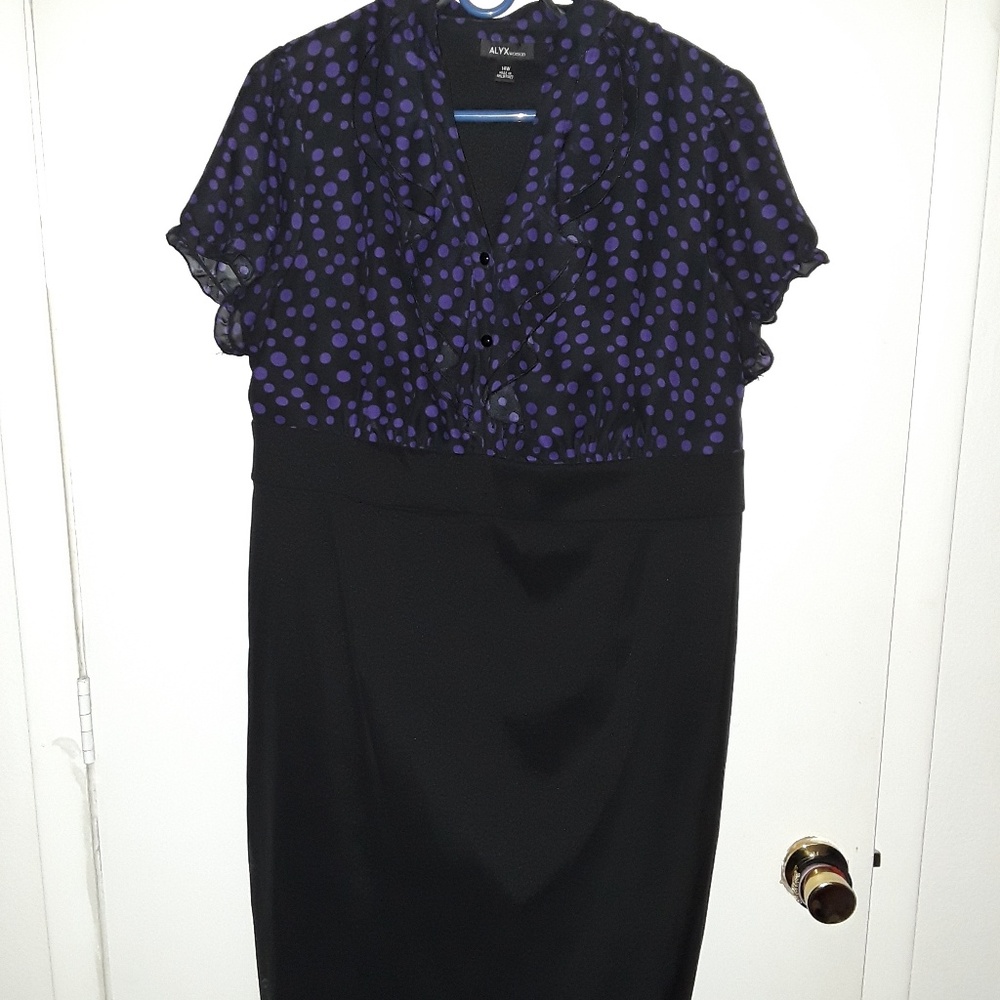 Black and Purple Poka Dot top dress